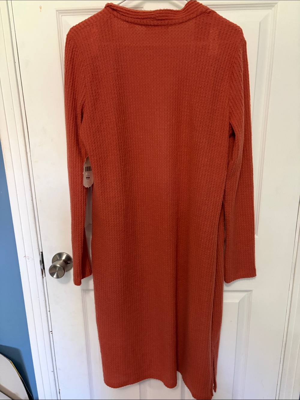 Altar'd State Ribbed Open Cardigan in Rust - Picture 4 of 4